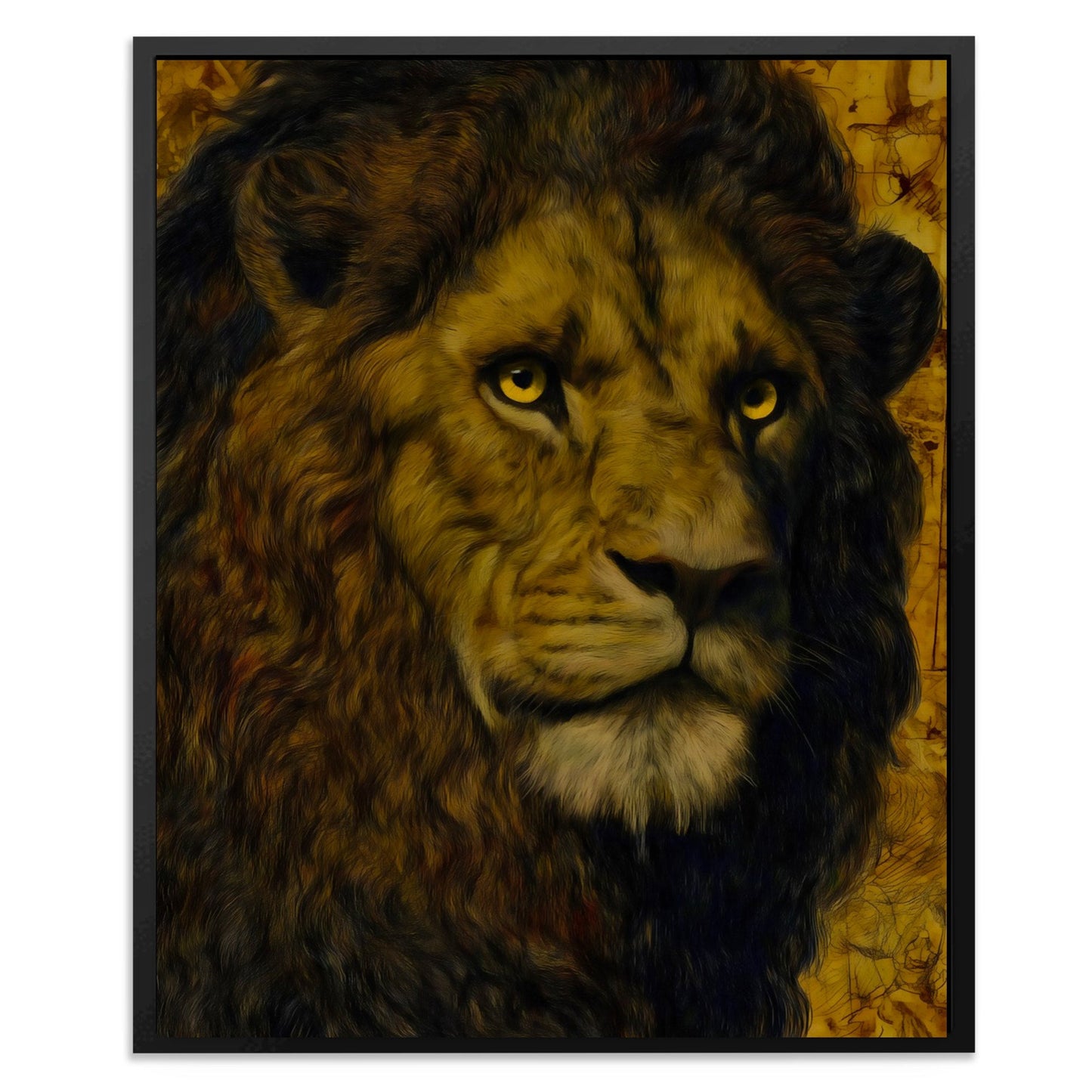 Lion's Amber Crown - Luxury Wall Art