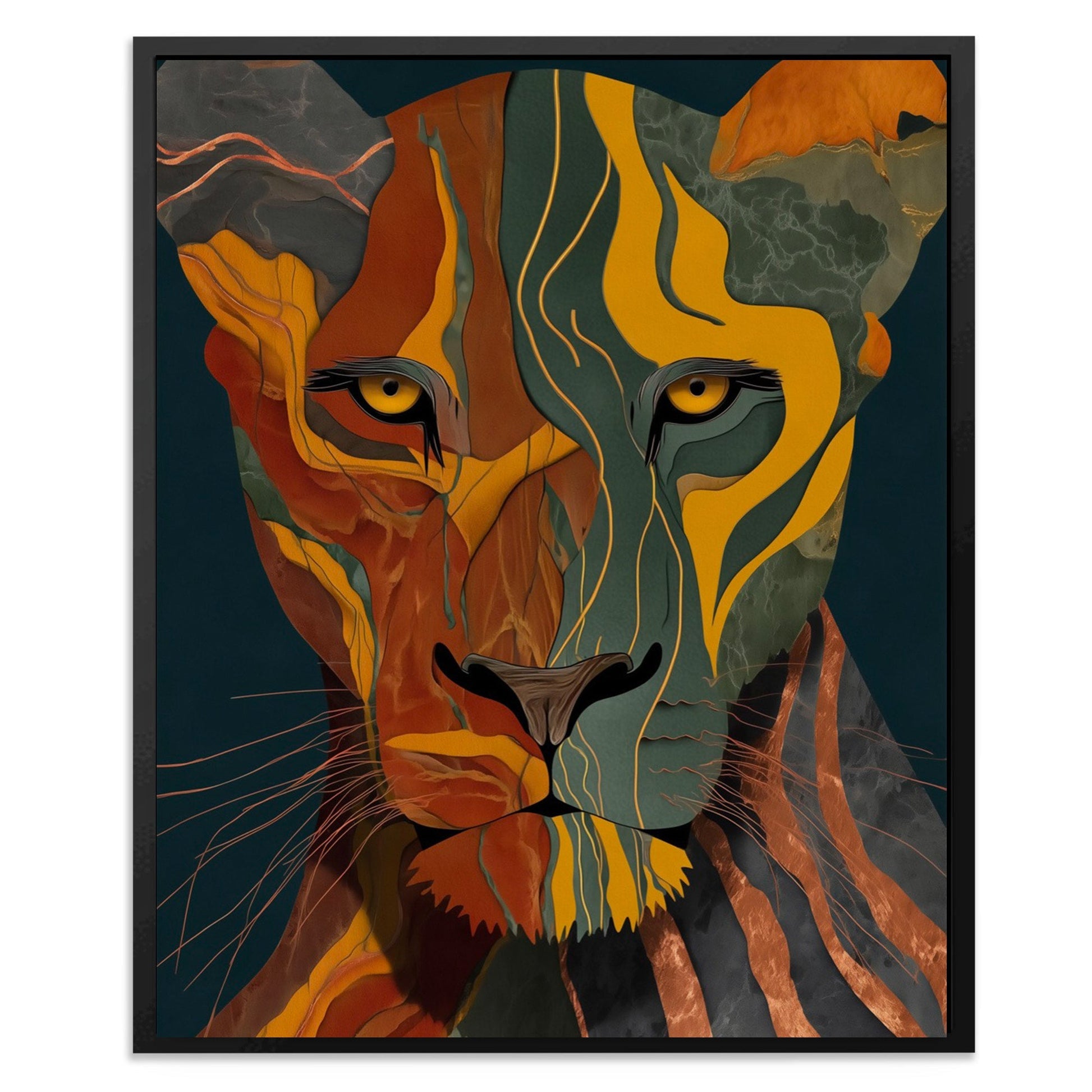 Lion's Amber Eclipse - Luxury Wall Art