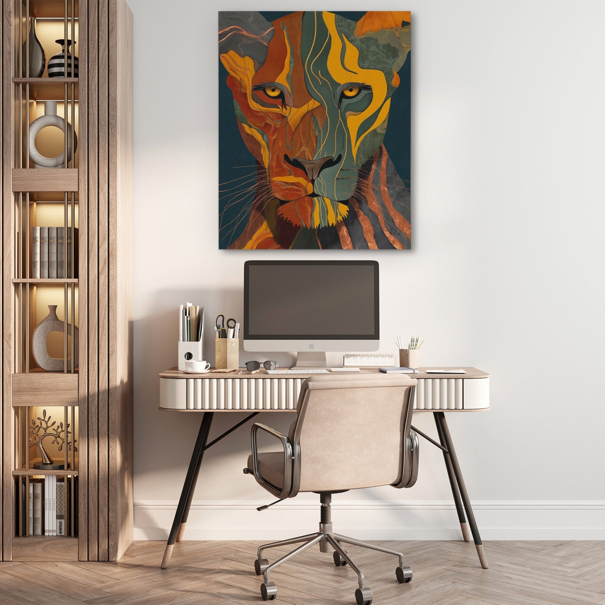 Lion's Amber Eclipse - Luxury Wall Art