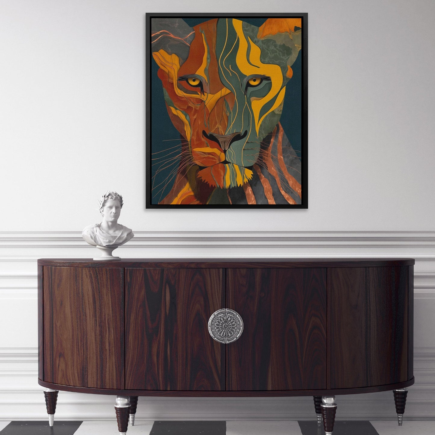 Lion's Amber Eclipse - Luxury Wall Art
