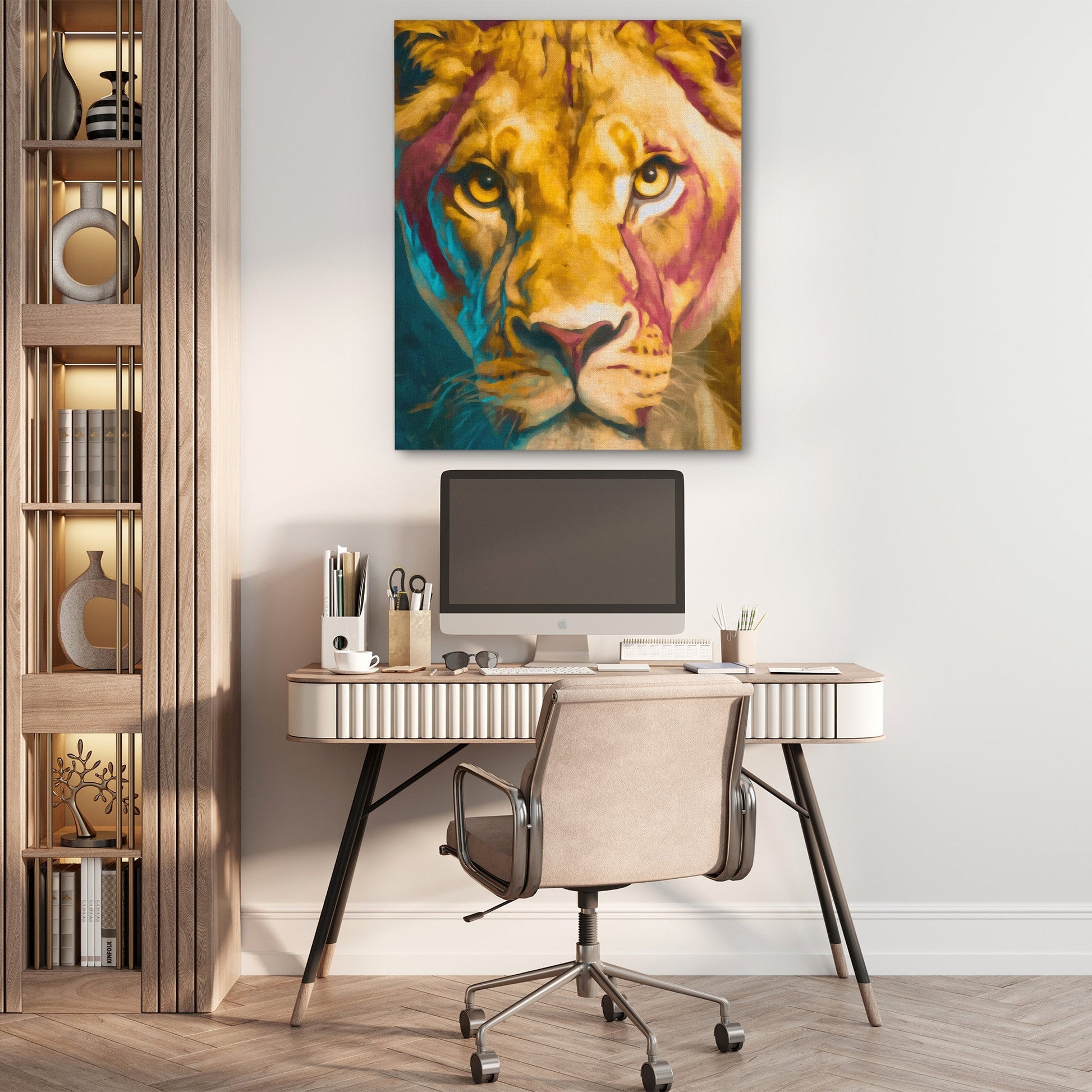 Lion's Amber Storm - Luxury Wall Art