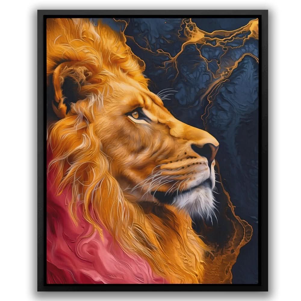 Lion’s Command - Modern Gold Canvas Wall Art
