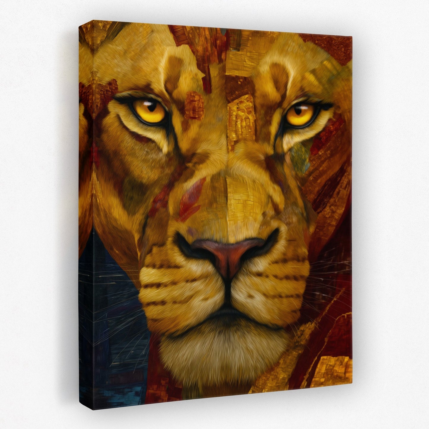 Lion's Fractured Gold - Luxury Wall Art