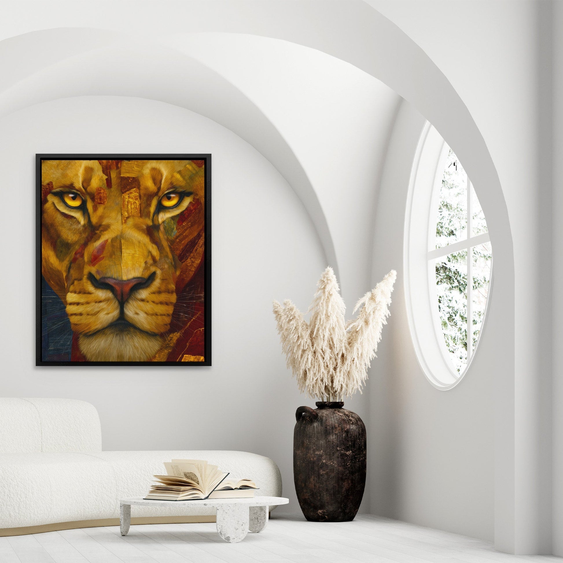 Lion's Fractured Gold - Luxury Wall Art