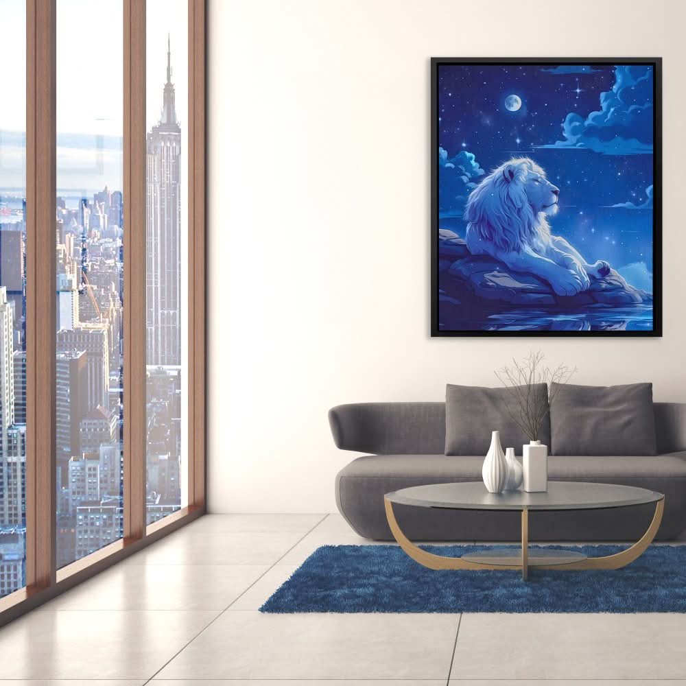Lion’s Legacy - Blue Lion Canvas Print