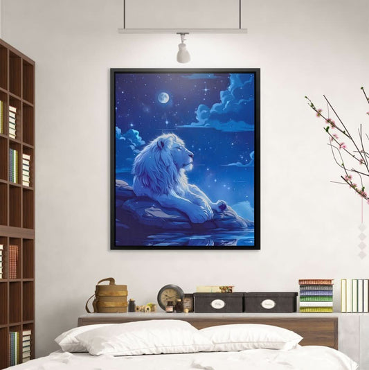 Lion’s Legacy - Fantasy Wall Art in Black Frame