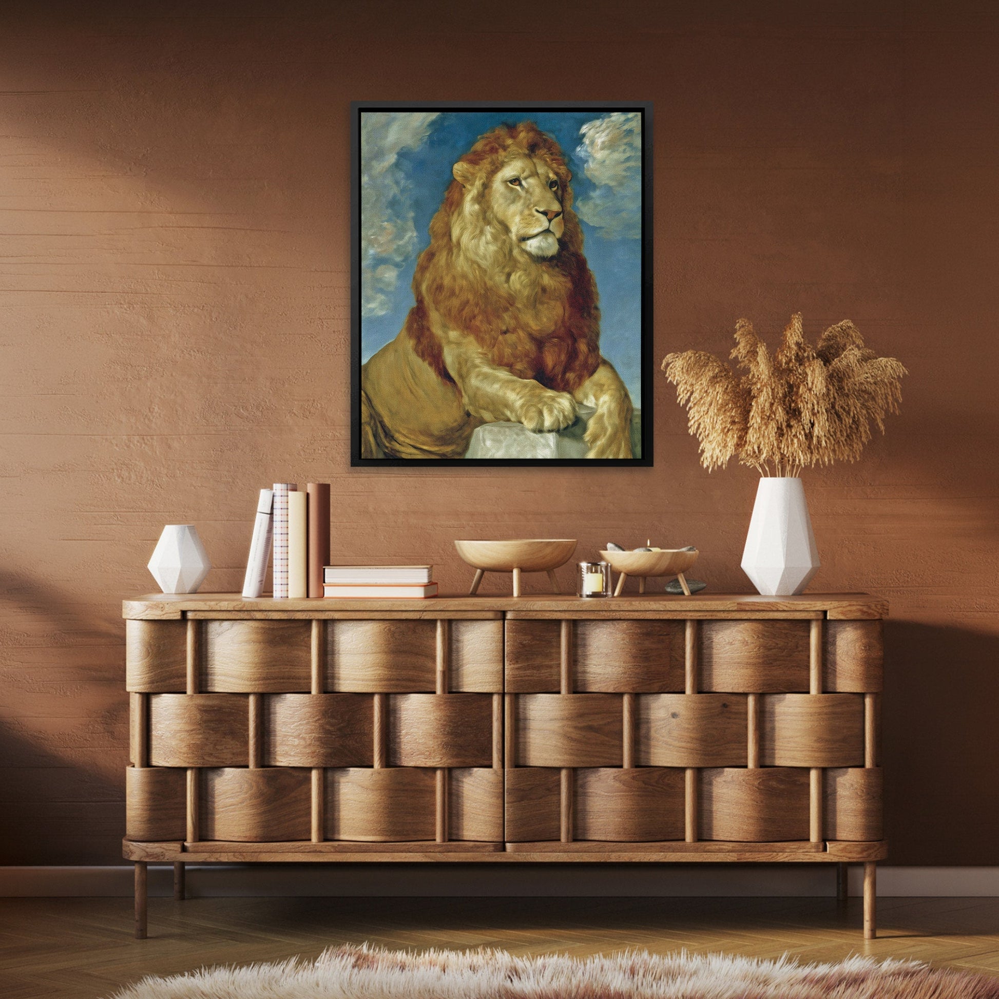 Lion's Marble Throne - Luxury Wall Art