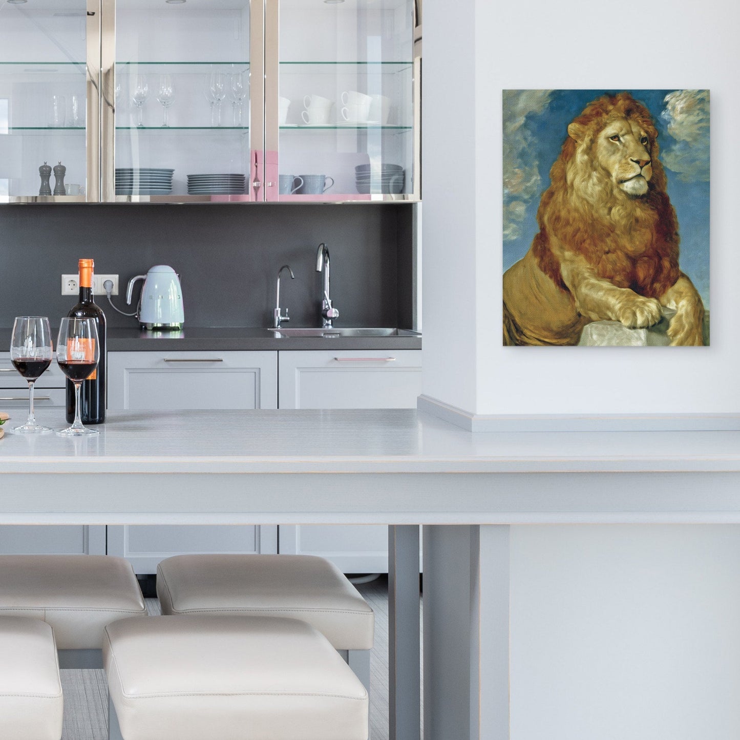 Lion's Marble Throne - Luxury Wall Art