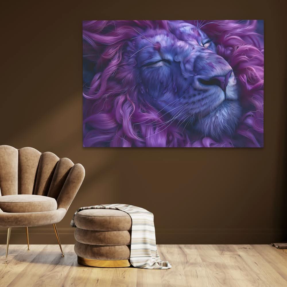 Lions Slumber - Pink Big Cat Canvas Print