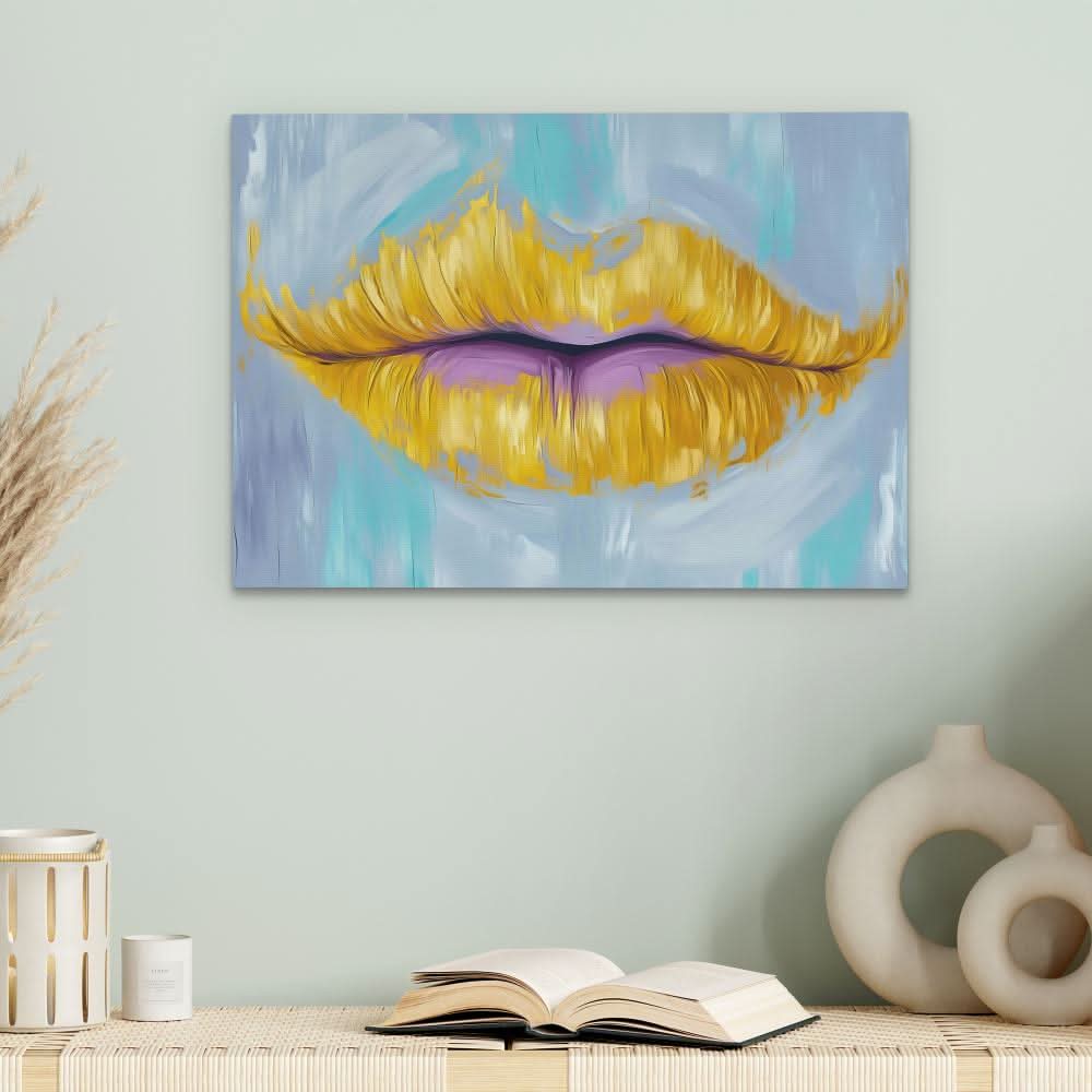 Lips of a Goddess - Colorful Fashion Canvas Print