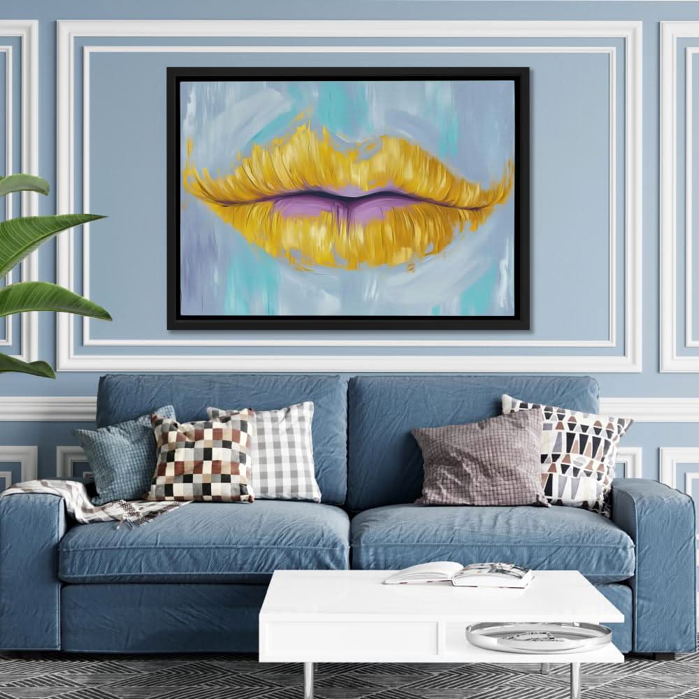 Lips of a Goddess - Wall Art in Black Frame