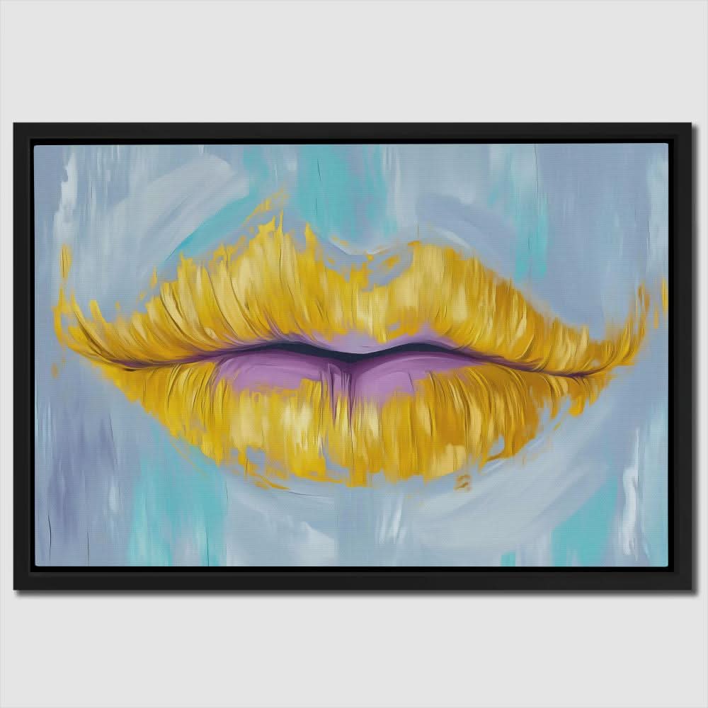 Lips of a Goddess - Colorful Canvas Wall Art