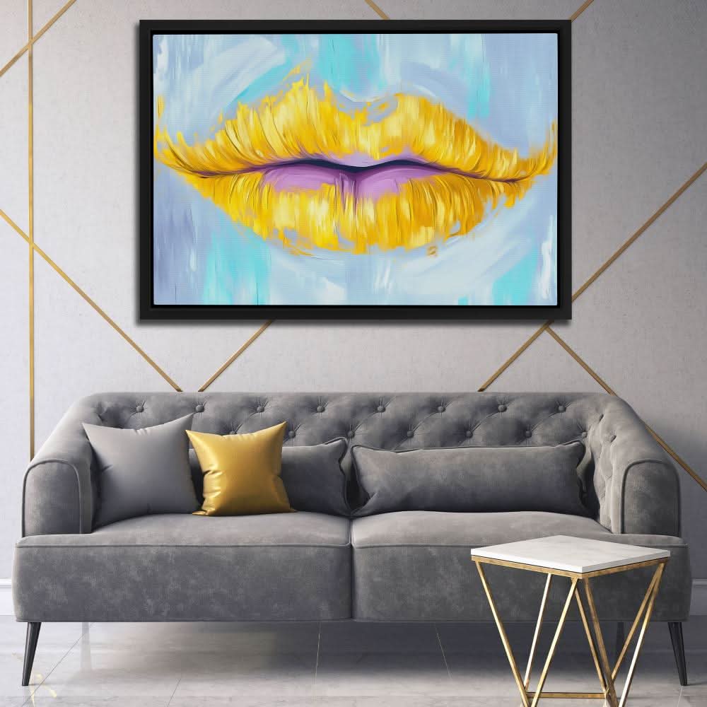 Lips of a Goddess - Fashion Wall Art in Black Frame