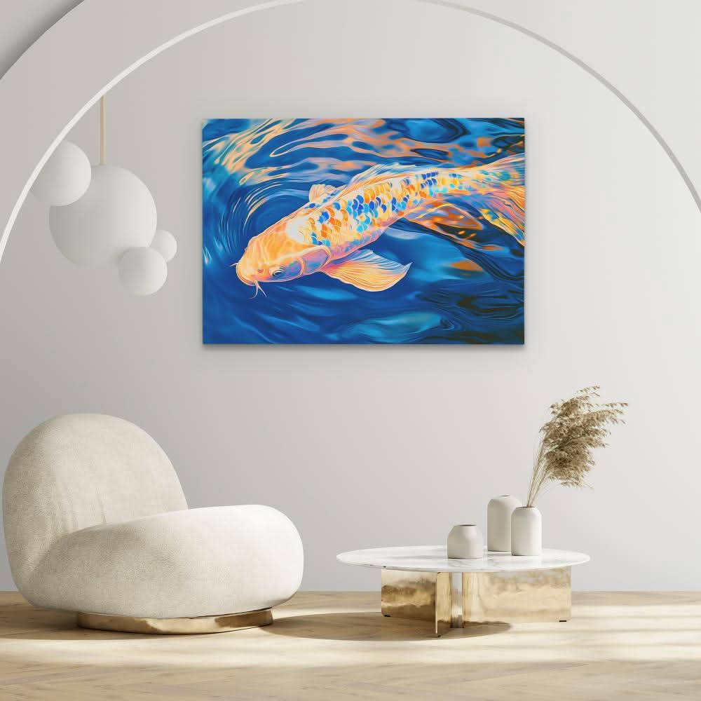 Liquid Dance - Blue Fish Canvas Print