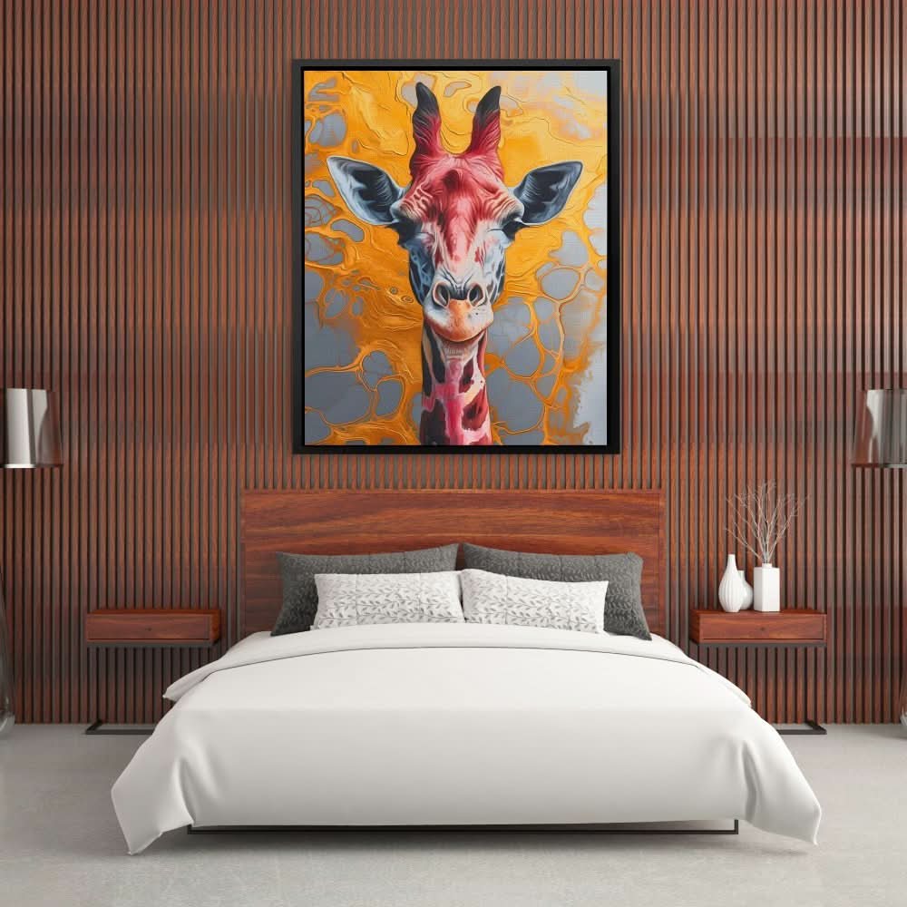 Liquid Giraffe - Modern Gold Canvas Wall Art