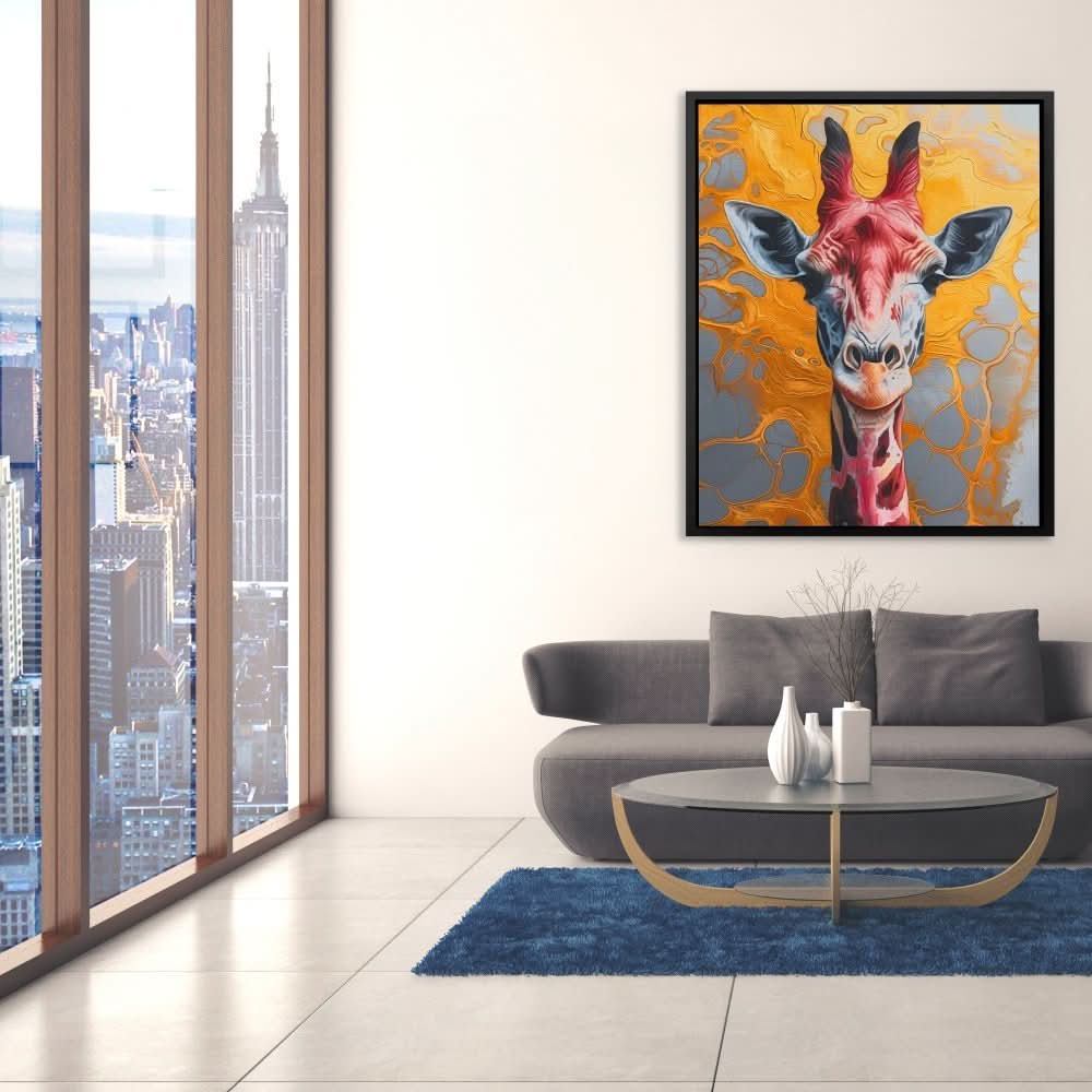 Liquid Giraffe - Gold Wall Art for Home Office
