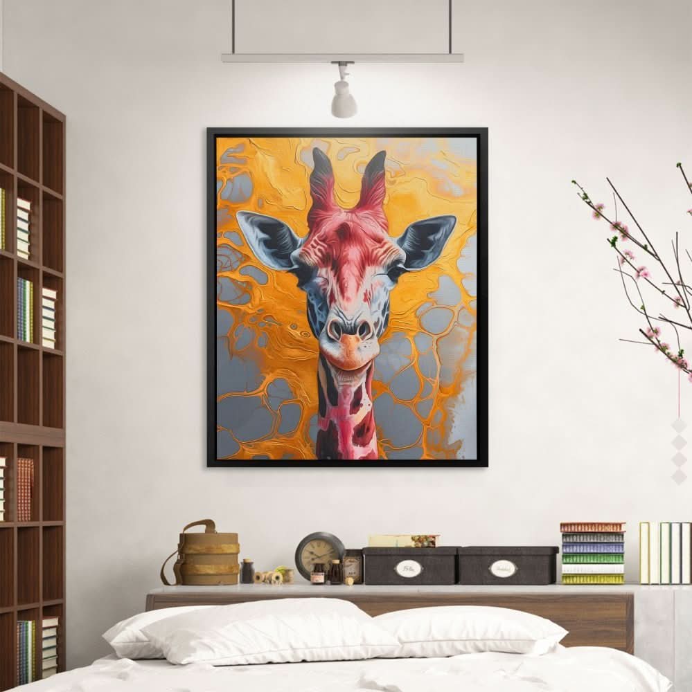 Liquid Giraffe - Country and Farm Wall Art in Black Frame