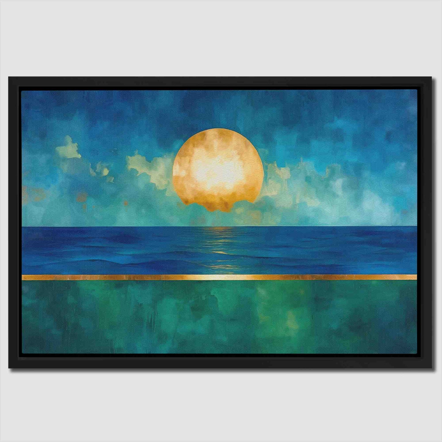 Liquid Horizon - Blue Wall Art for Bathroom
