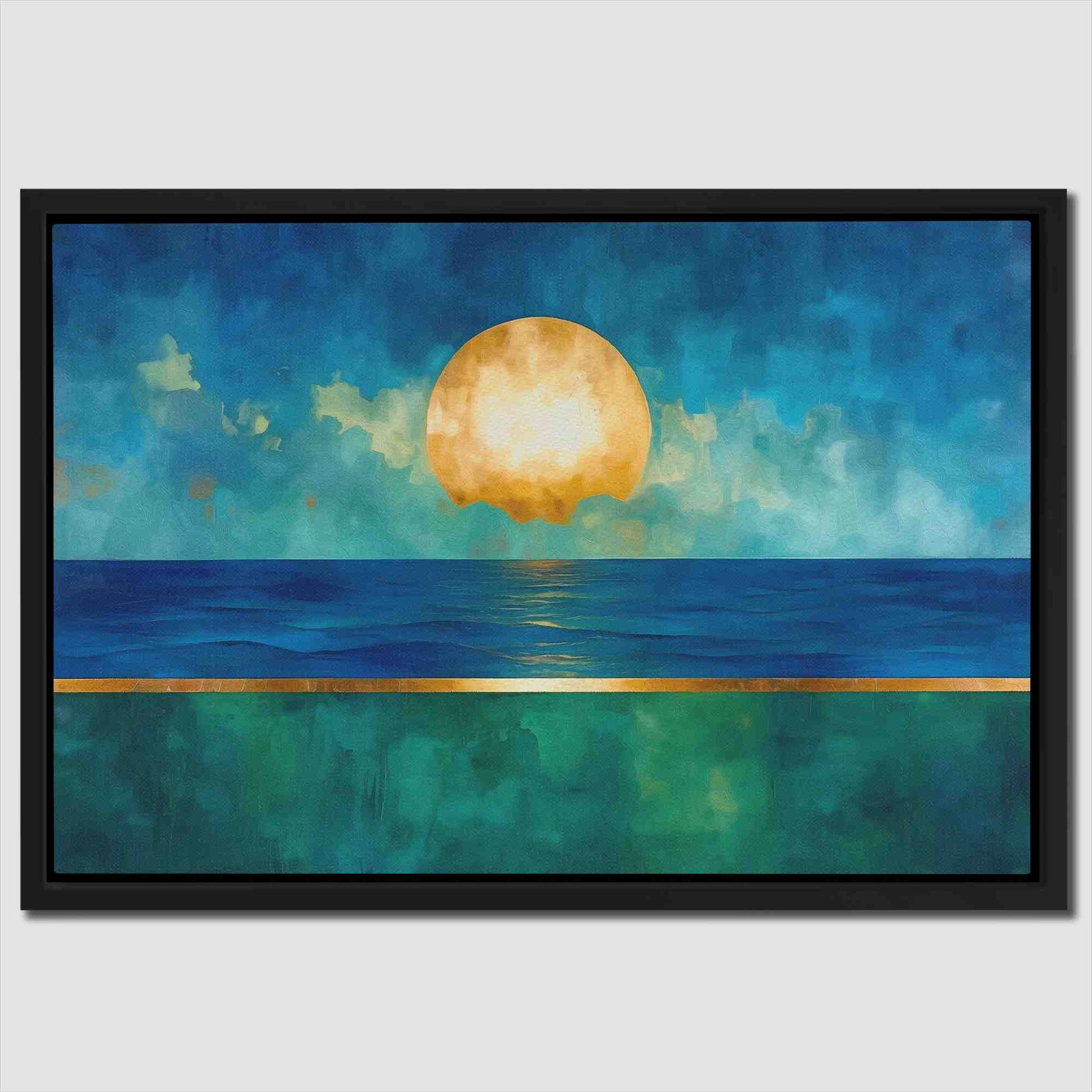 Liquid Horizon - Blue Wall Art for Bathroom