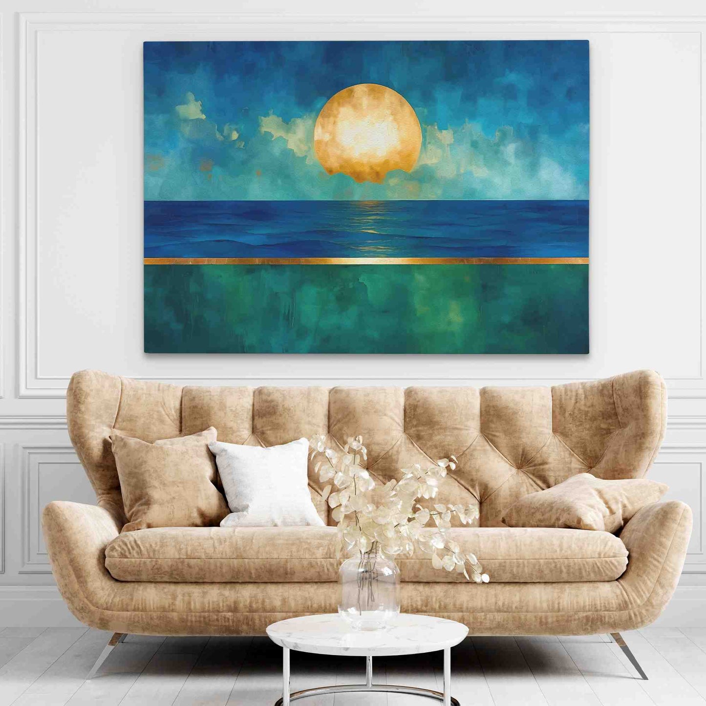 Liquid Horizon - Beach House Art for Bathroom