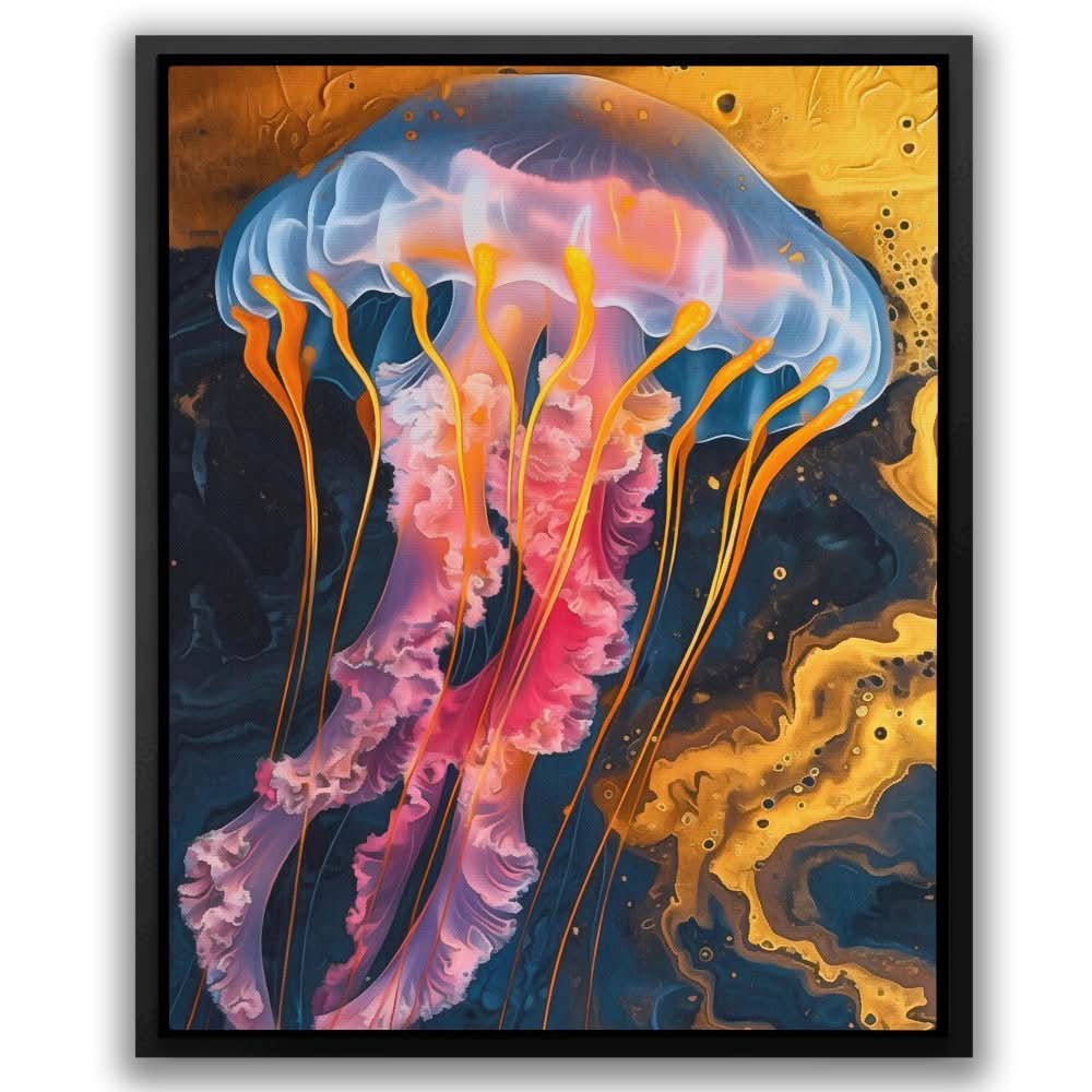 Liquid Jellyfish - Jellyfish Wall Art in Black Frame