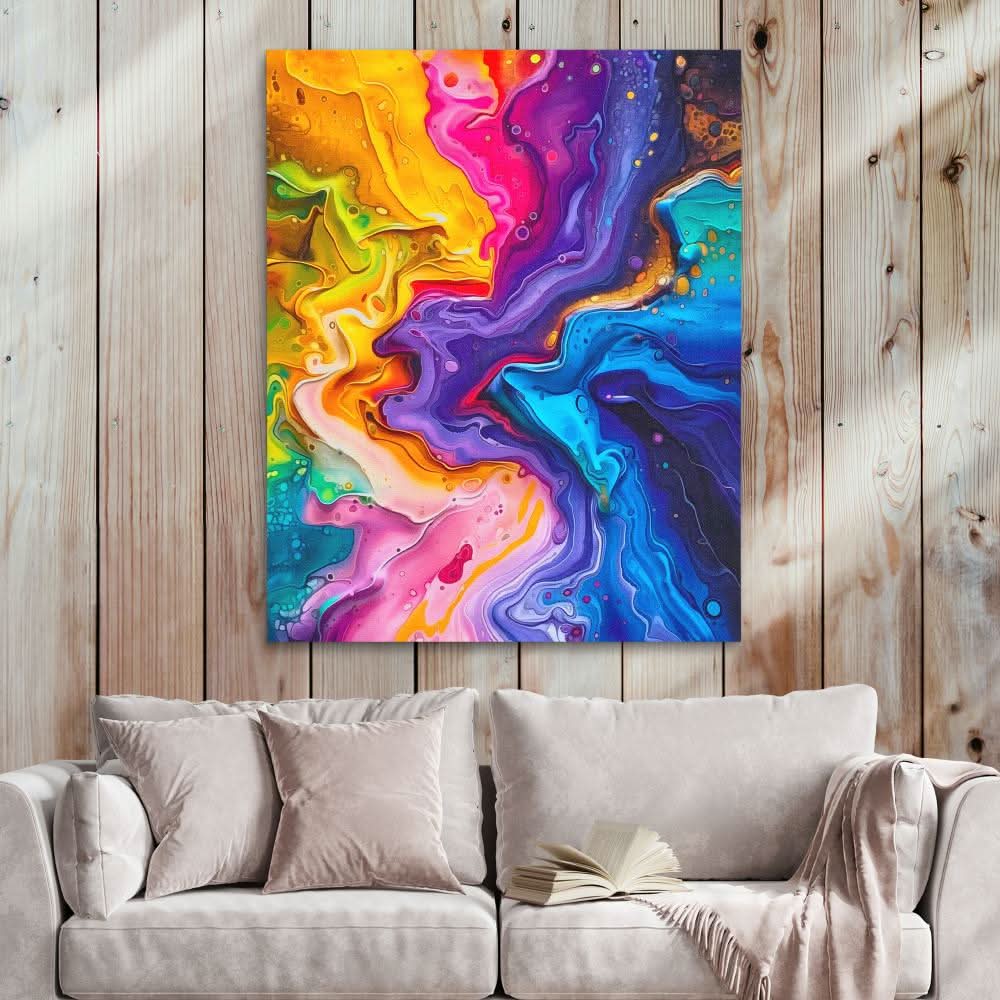 Liquid Paint - Abstract Wall Art in Black Frame