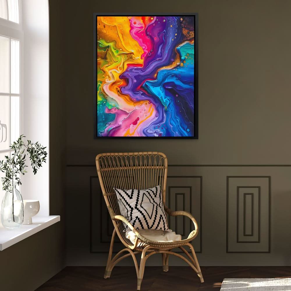 Liquid Paint - Colorful Canvas Print