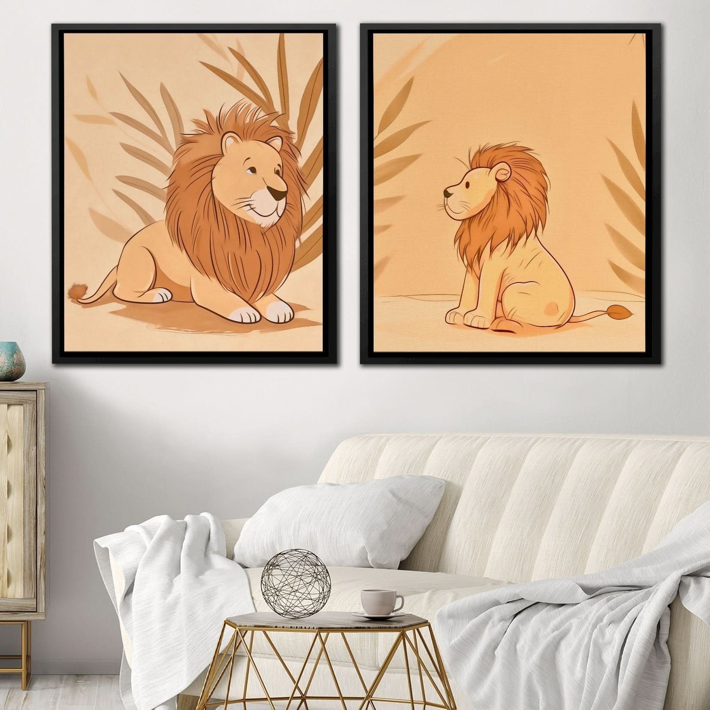 Little Lion Duo - Large Canvas Print