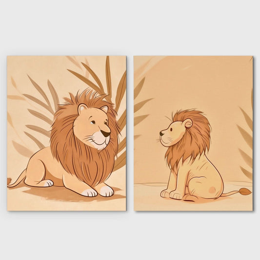 Little Lion Duo - Animals Canvas Wall Art