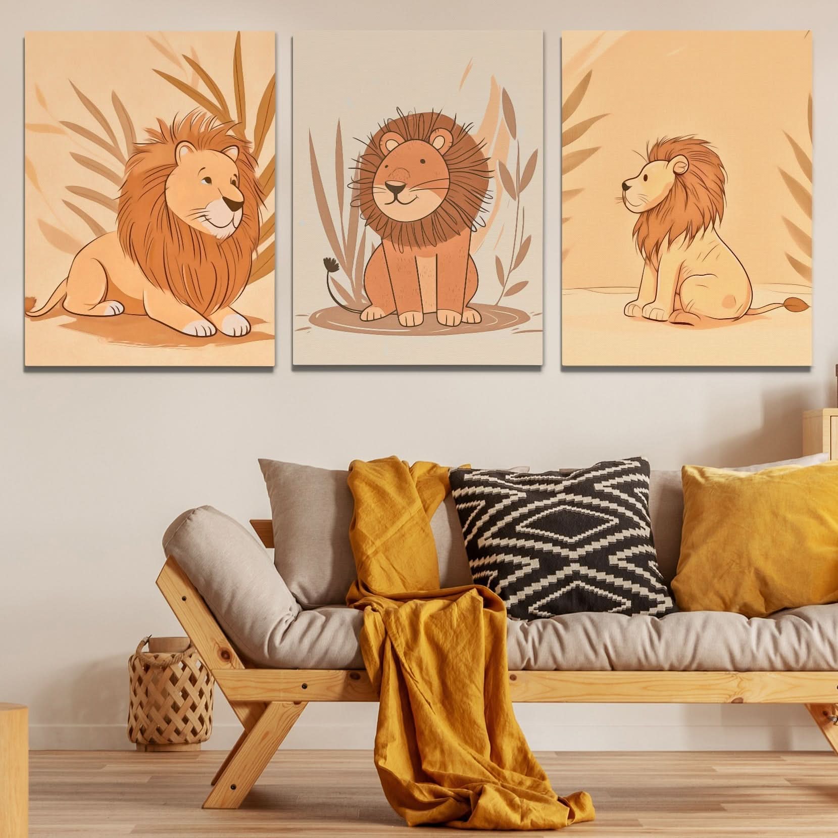 Little Lion Trio - Animals Art for Bedroom