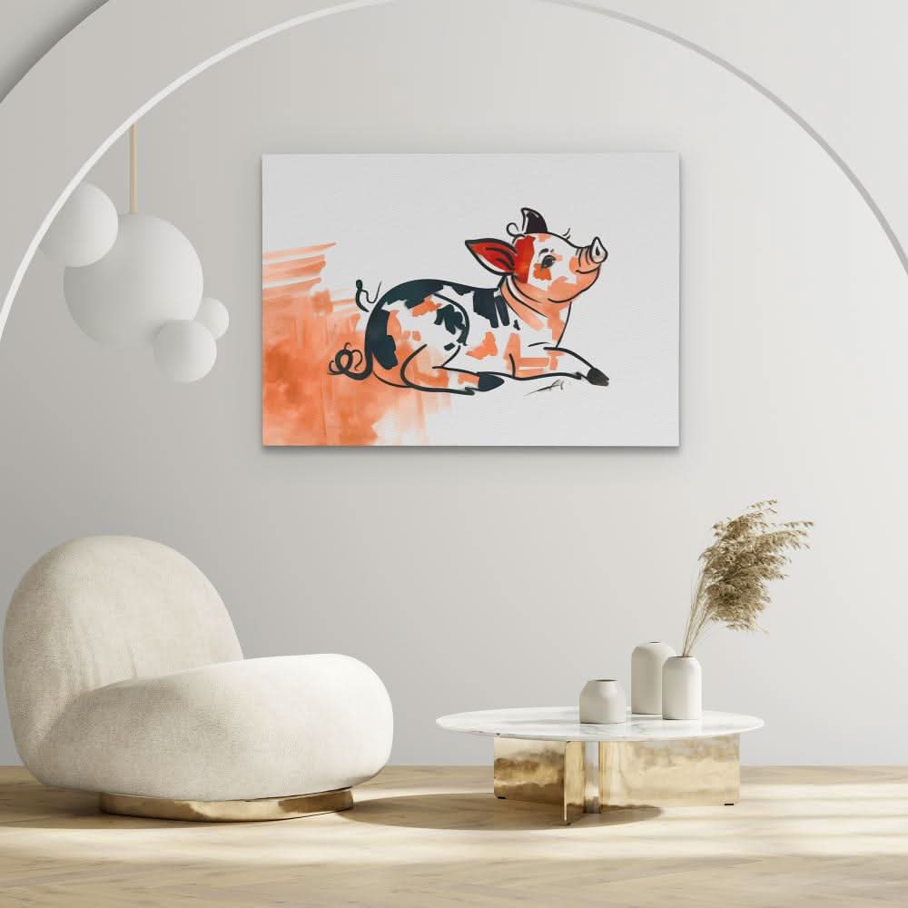 Little Piggy - Pastel Wall Art for Kids Room