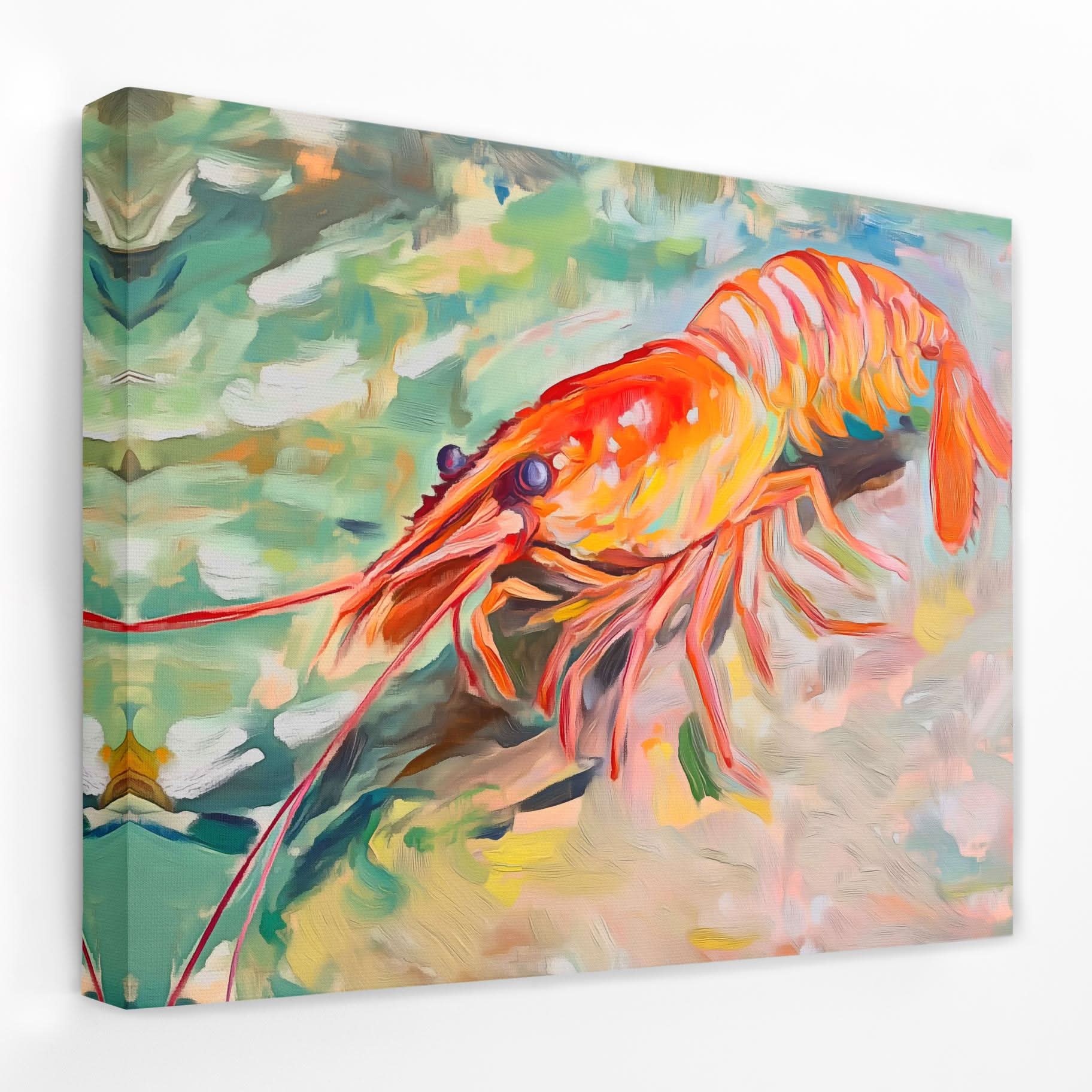 Lobster in Motion - Beach House Canvas Wall Art