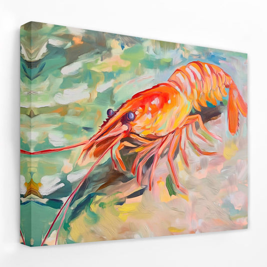 Lobster in Motion - Beach House Canvas Wall Art