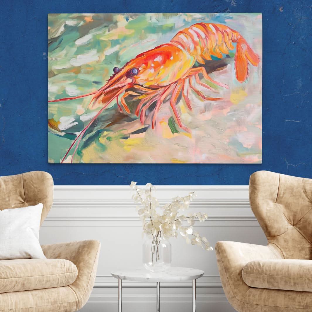 Lobster in Motion - Orange Wall Art for Kitchen