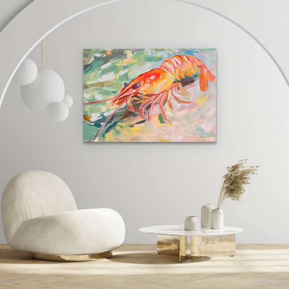 Lobster in Motion - Wall Art in Black Frame