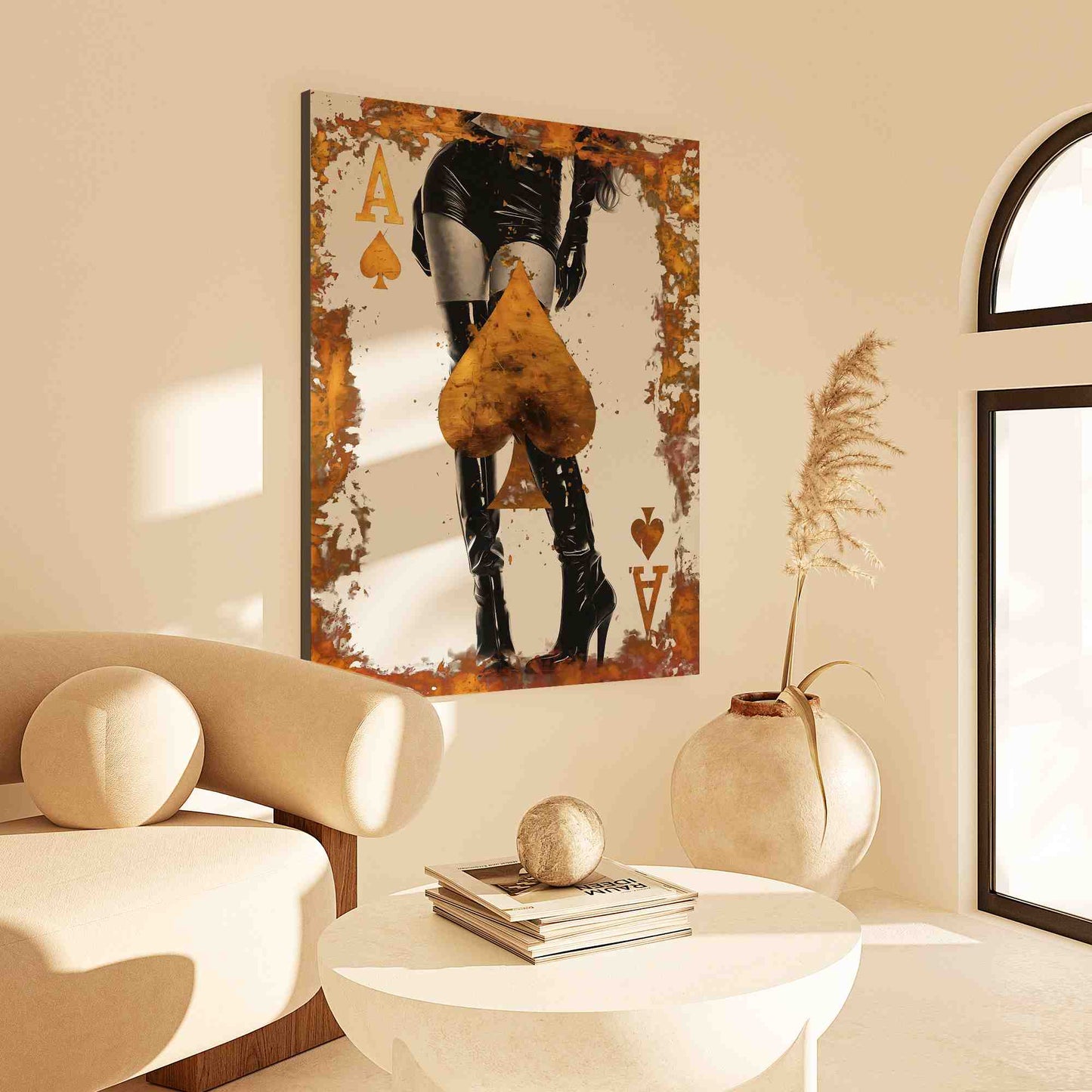 Long Legs Ace - Gold Ace Of Spades Canvas Print