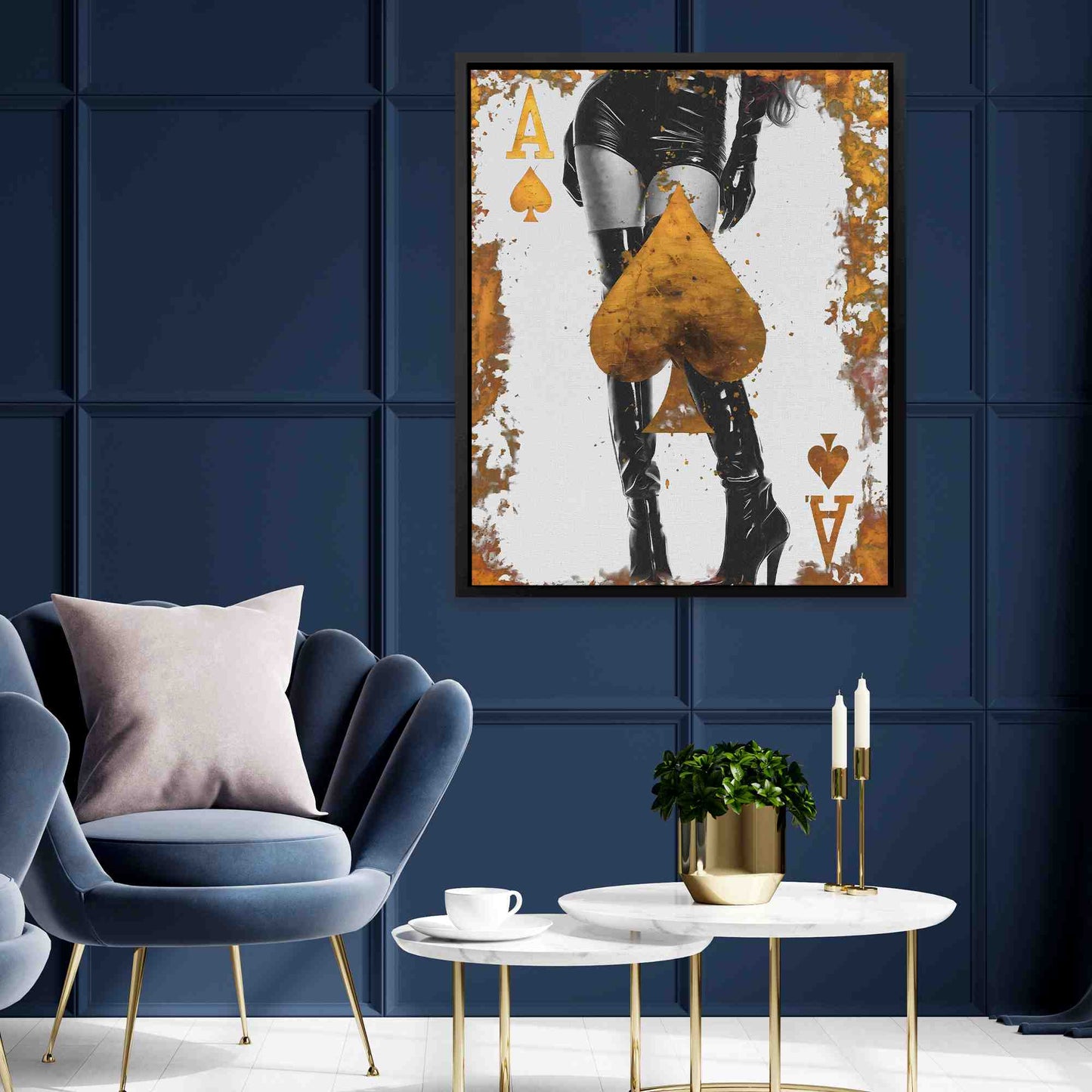 Long Legs Ace - Pop Art Gold Canvas Wall Art