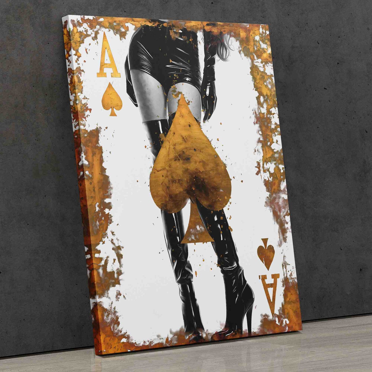 Long Legs Ace - Ace Of Spades Wall Art in Black Frame