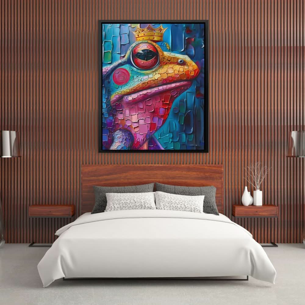 Lord Frog - Colorful Crown Canvas Print