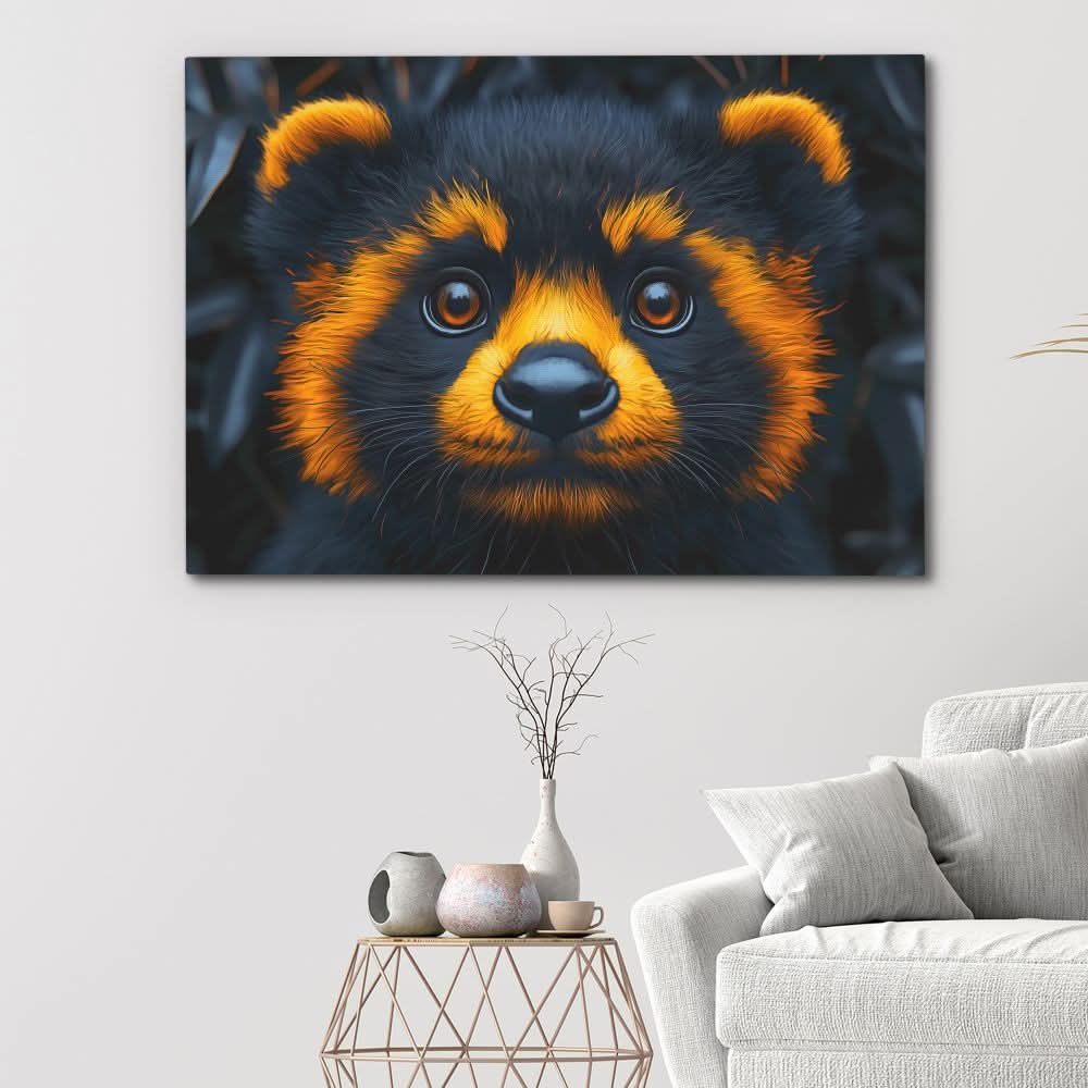 Lovable Furry Animal - Baby Animal Wall Art in Black Frame