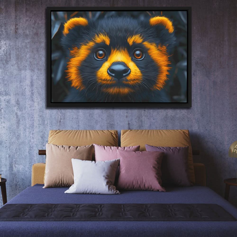 Lovable Furry Animal - Black Canvas Wall Art
