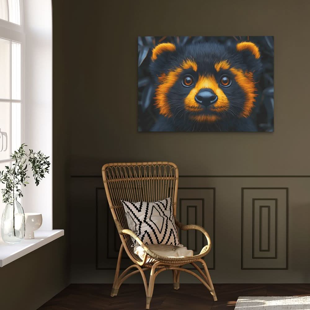 Lovable Furry Animal - Wall Art in Black Frame
