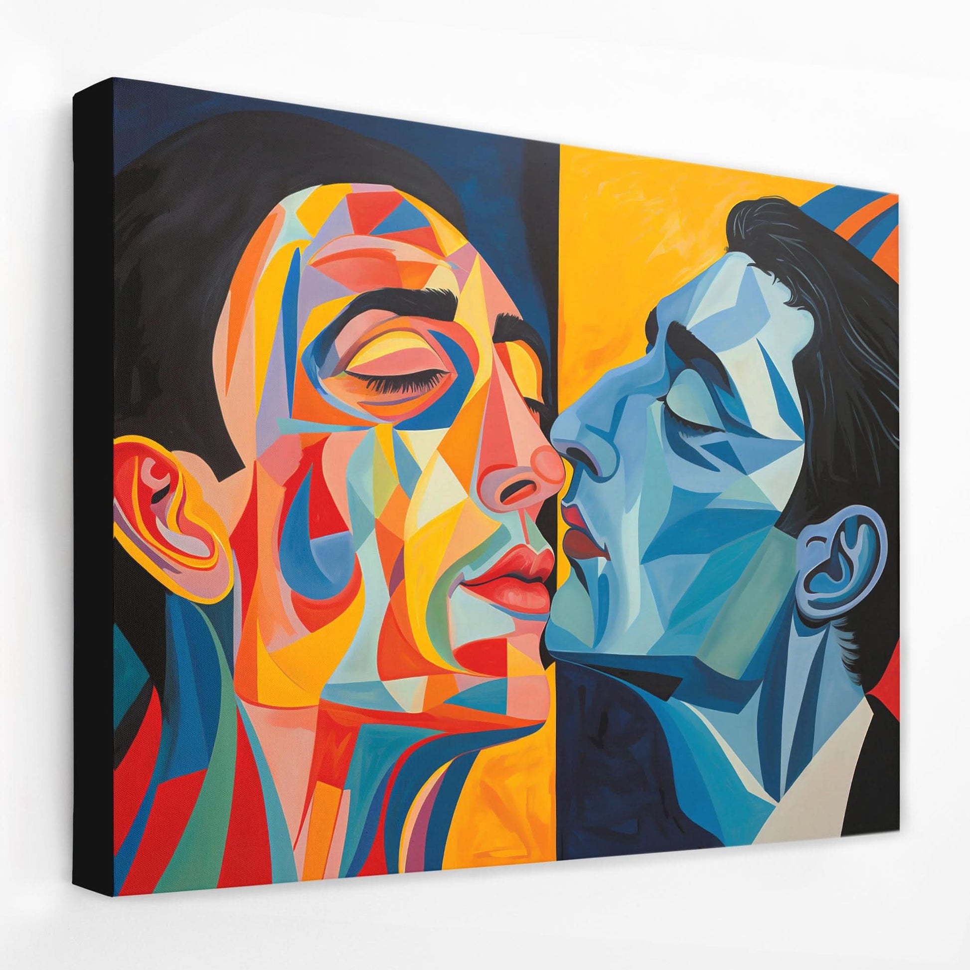 Lover's Pursuit - Cubism Canvas Wall Art