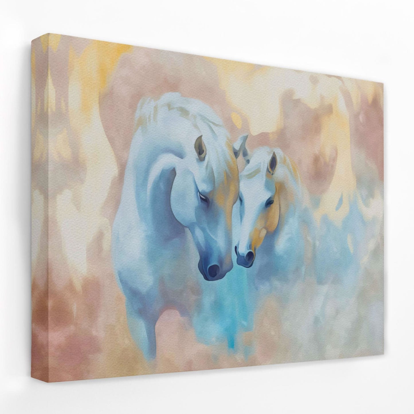 Loving Horses - Animals Canvas Wall Art