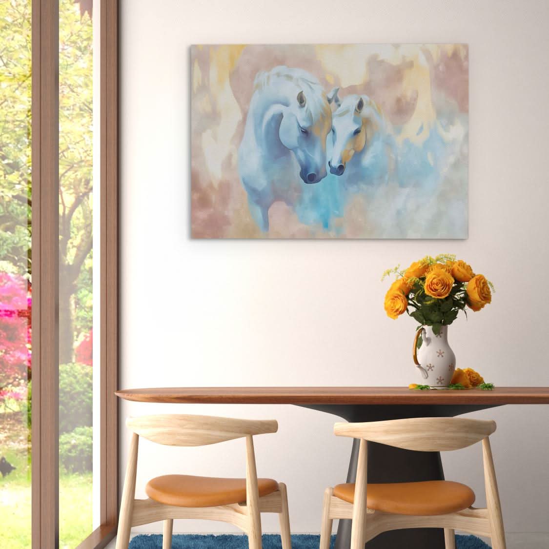 Loving Horses - Horse Wall Art in Black Frame