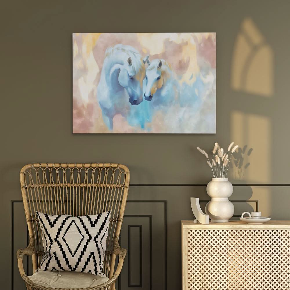 Loving Horses - Animals Art for Bedroom