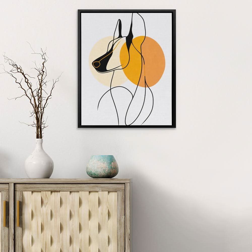 Loyal Companion - Abstract Wall Art in Black Frame