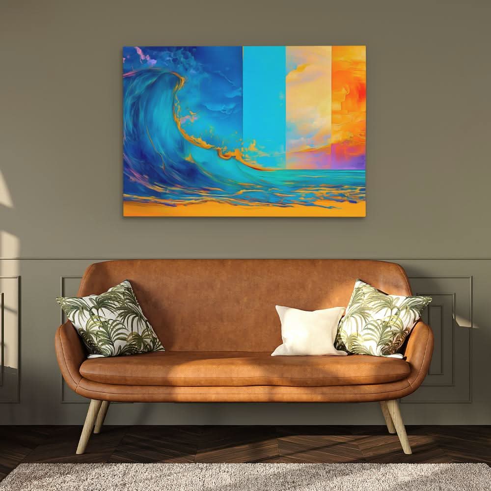 Lucid Beach Dreams - Bold Wall Art in Black Frame