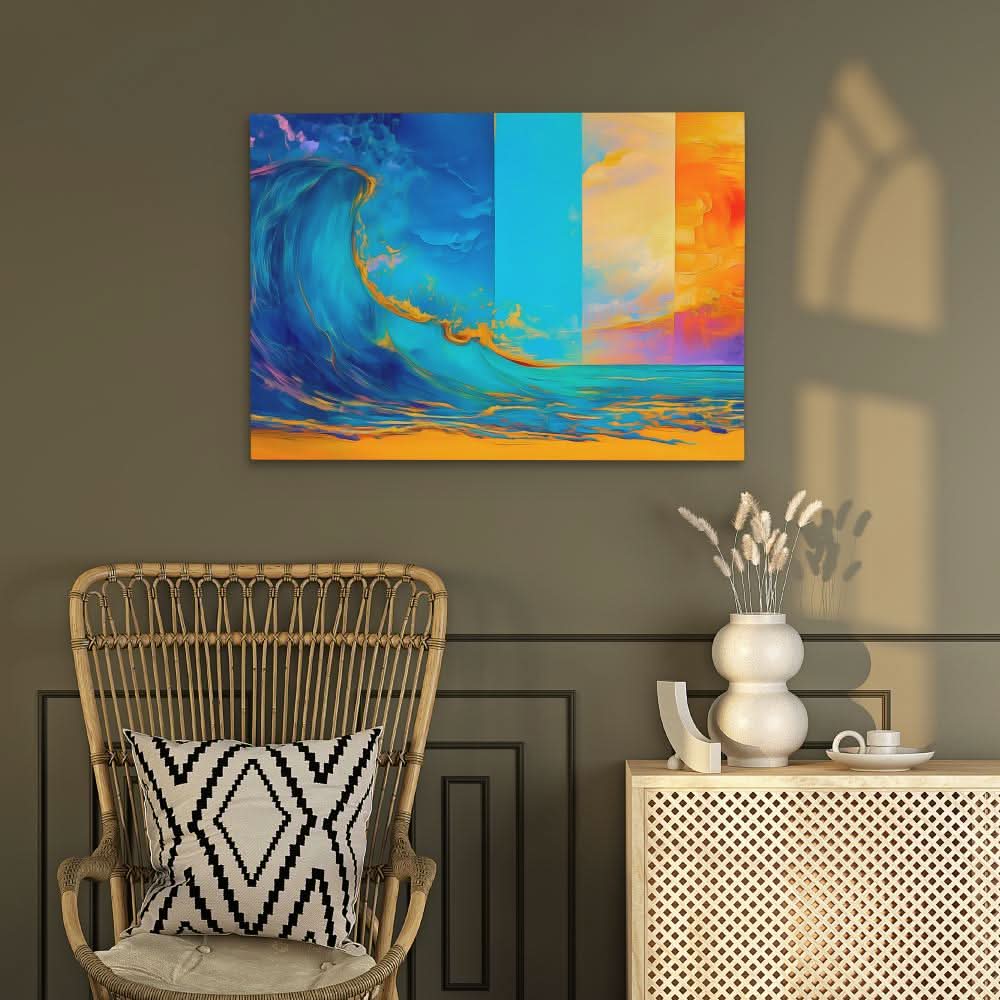 Lucid Beach Dreams - Abstract Wall Art in Black Frame