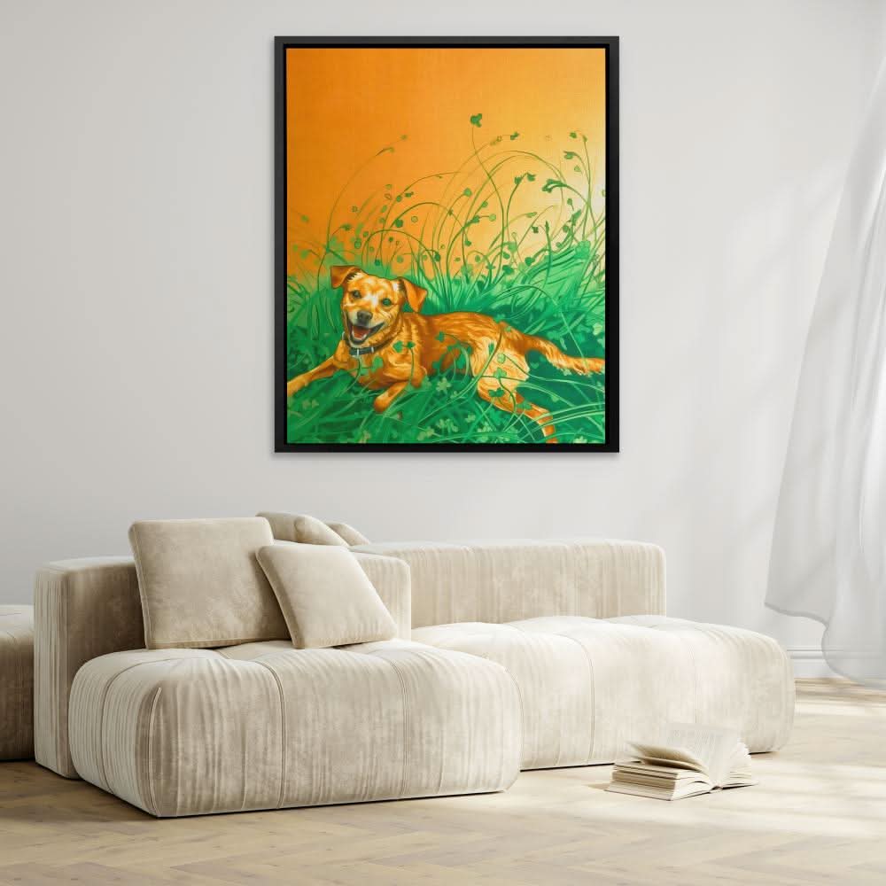 Lucky Dog - Large Canvas Print